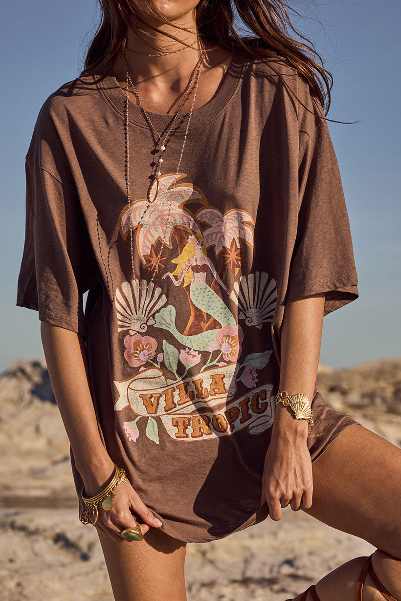 Villa Tropic Oversized Biker Tee shirt SPELL