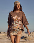 Villa Tropic Oversized Biker Tee shirt SPELL