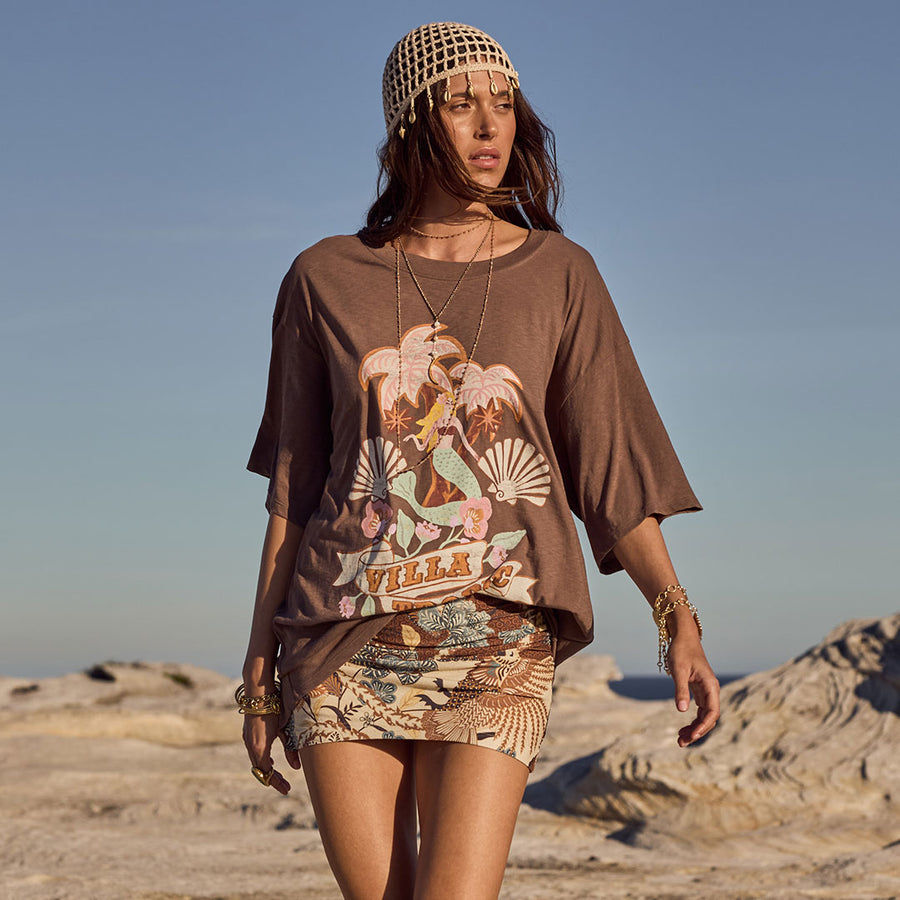 Villa Tropic Oversized Biker Tee shirt SPELL
