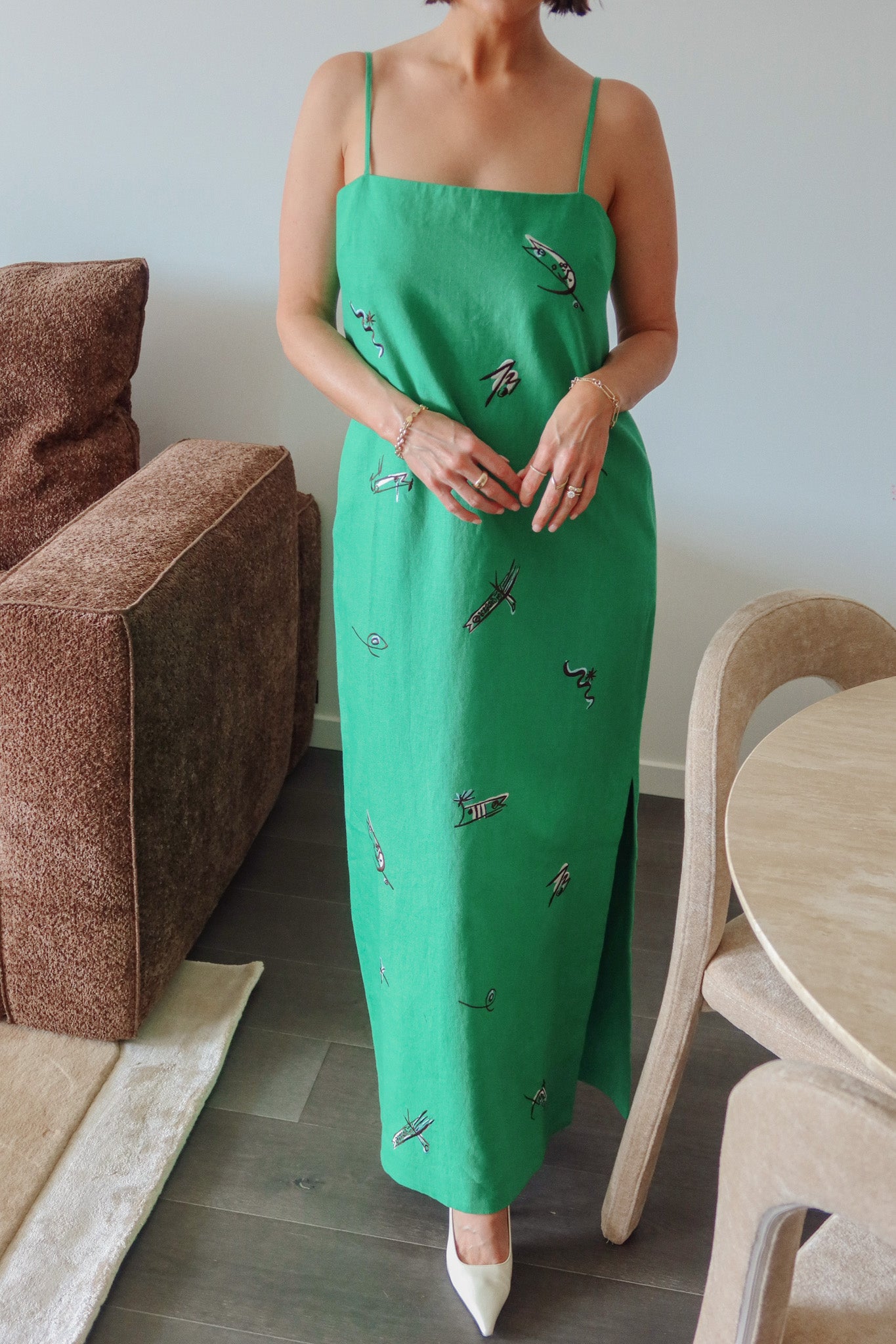 Wanda Embroidered Midi Dress Dresses Alèmais