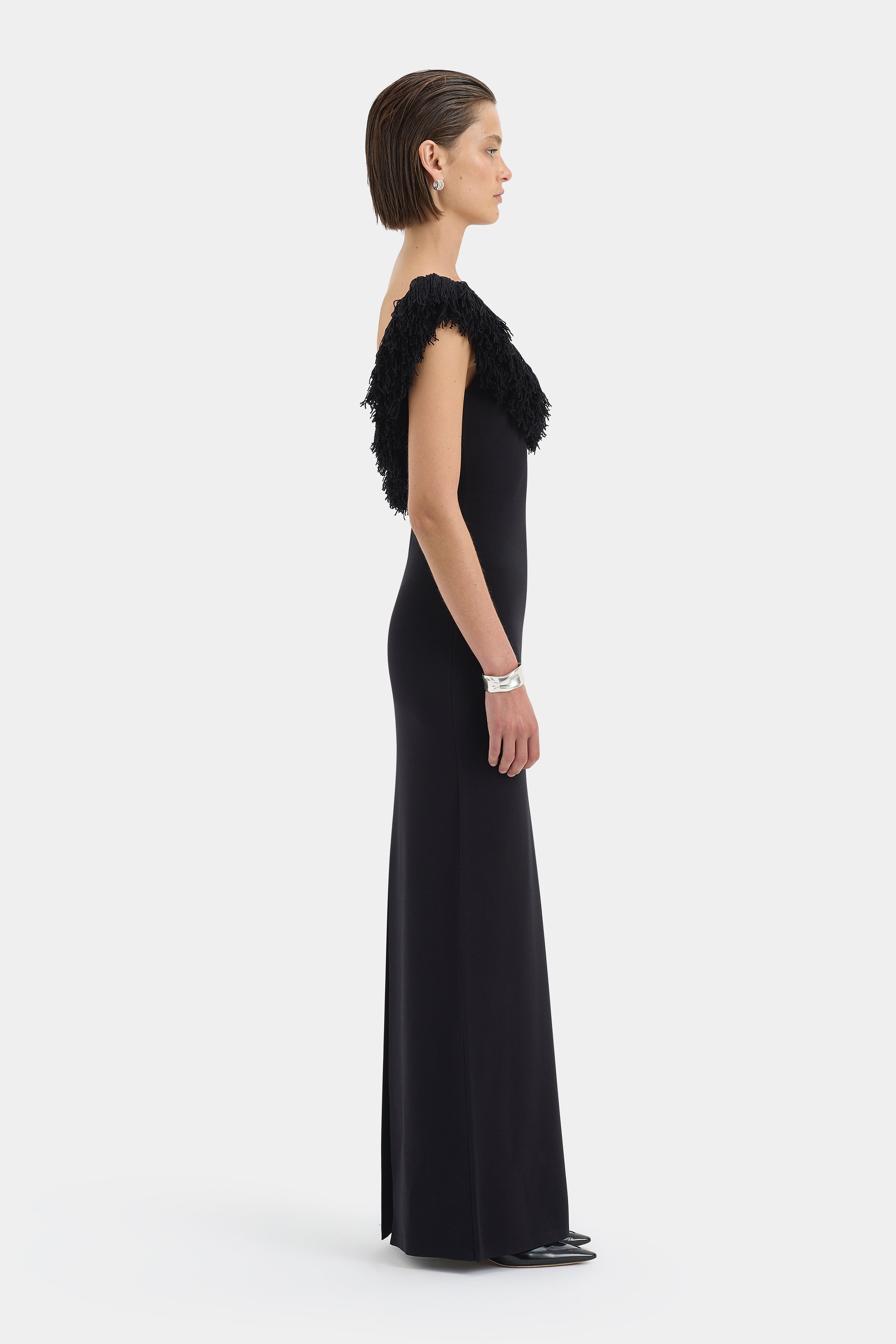 Marcelline Fringe Scoop Back Gown Dresses SIR.