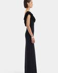 Marcelline Fringe Scoop Back Gown Dresses SIR.