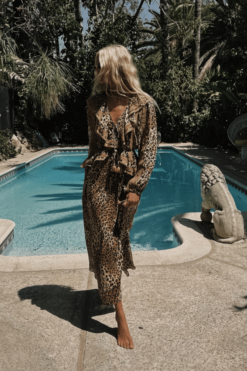 Samantha Lace Gown - Vintage Leopard Dresses SPELL