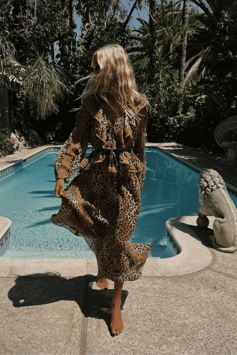 Samantha Lace Gown - Vintage Leopard Dresses SPELL