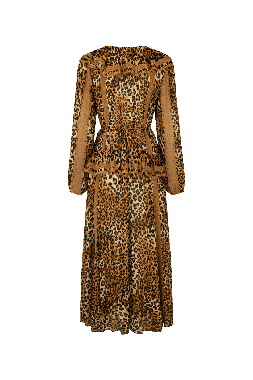 Samantha Lace Gown - Vintage Leopard Dresses SPELL