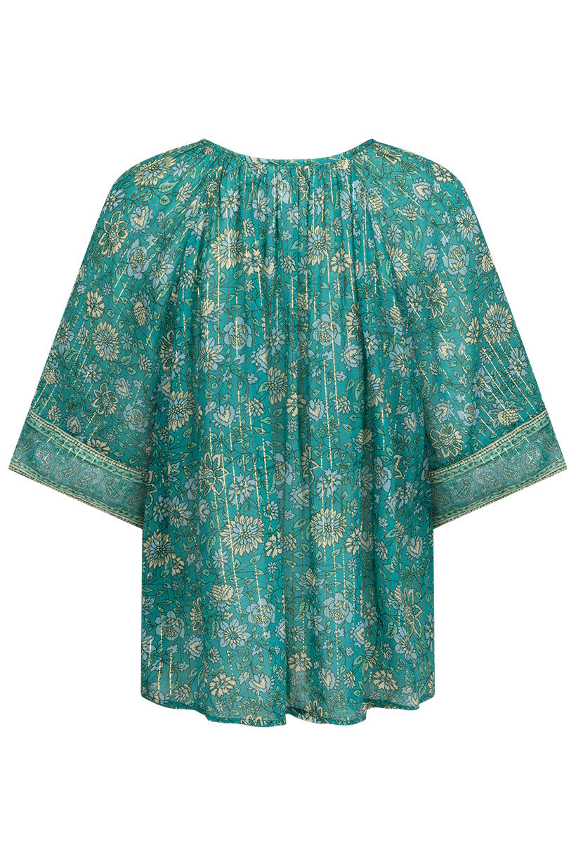 Elysian Short Sleeve Blouse - Jade shirt SPELL