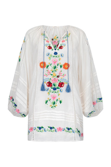 Florapaloosa Embroidered Tunic Dress - Wildflower Dresses SPELL   