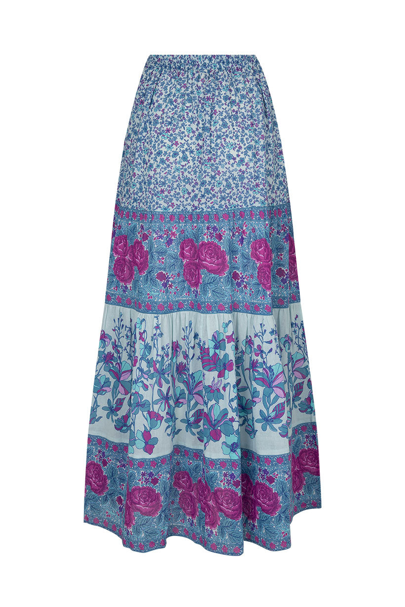 Love Jetty Maxi Skirt - Blue Nirvana Skirts SPELL   