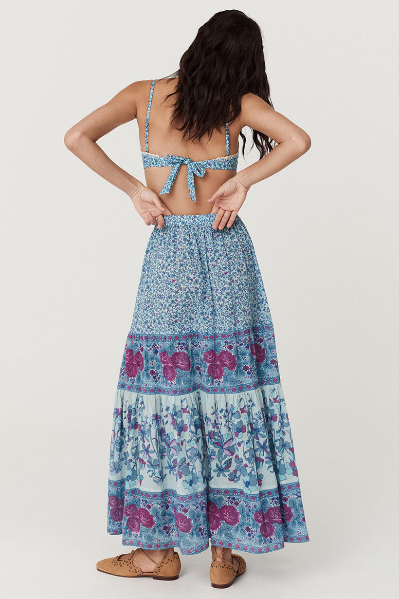 Love Jetty Maxi Skirt - Blue Nirvana Skirts SPELL   