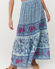 Love Jetty Maxi Skirt - Blue Nirvana Skirts SPELL   