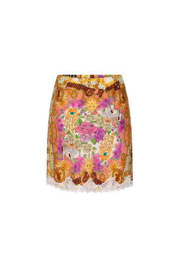 Lovers & Dreamers Lace Mini Skirt - Champagne Peach Skirts SPELL