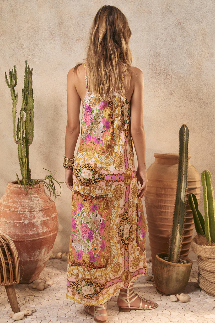 Lovers & Dreamers Strappy Maxi Dress - Champagne Peach Dresses SPELL