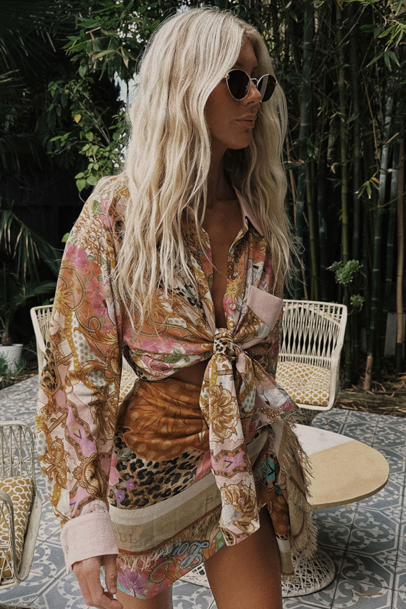Lovers & Dreamers Shirt - Champagne Peach Dresses SPELL