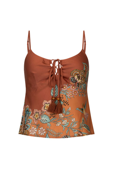 Mojave Lily Lace Up Cami - Amber shirt SPELL   