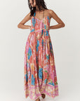 Painters Garden Strappy Maxi Dress - Crimson Dresses SPELL   