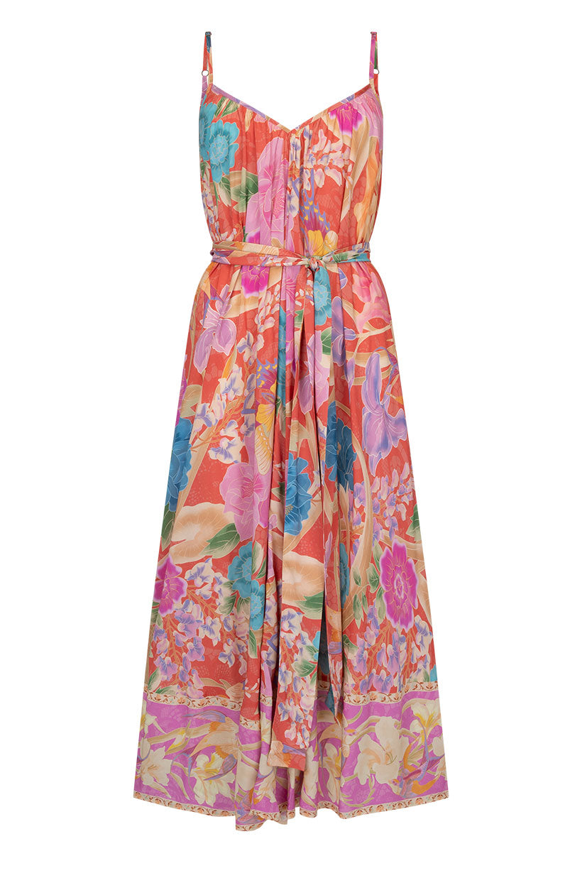 Painters Garden Strappy Maxi Dress - Crimson Dresses SPELL   