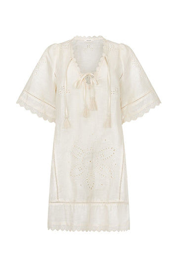 Pfeiffer Mini Dress - Antique Crème Dresses SPELL   