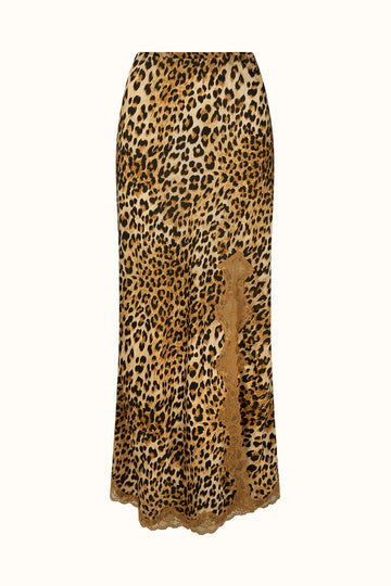 Samantha Bias Skirt - Vintage Leopard Skirts SPELL
