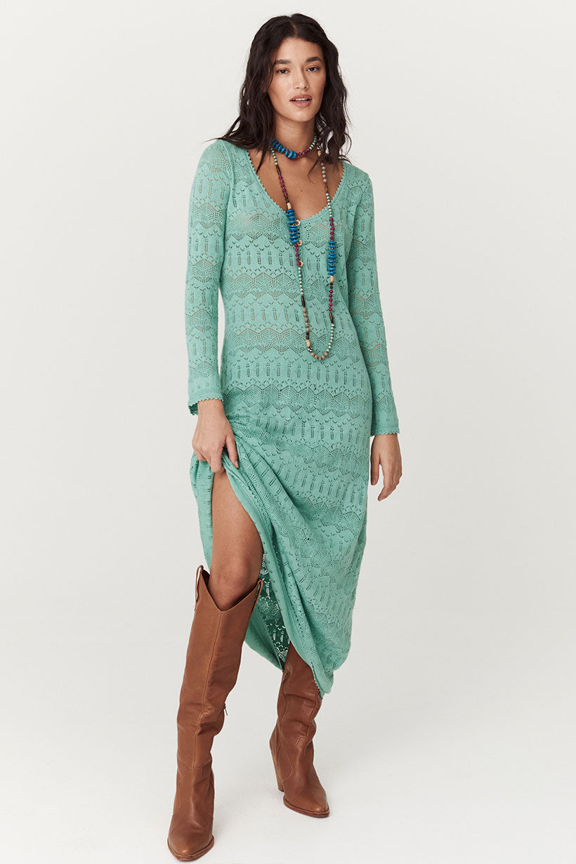 Siesta Pointelle Dress - Seafoam Dresses SPELL   