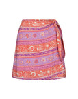 Sunshine Bandit Wrap Mini Skirt - Cayenne Skirts SPELL   