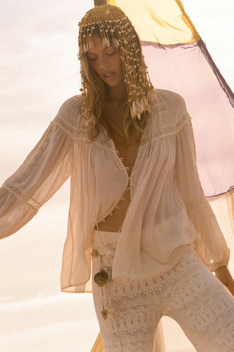 Teodora Blouse - White Smoke shirt SPELL