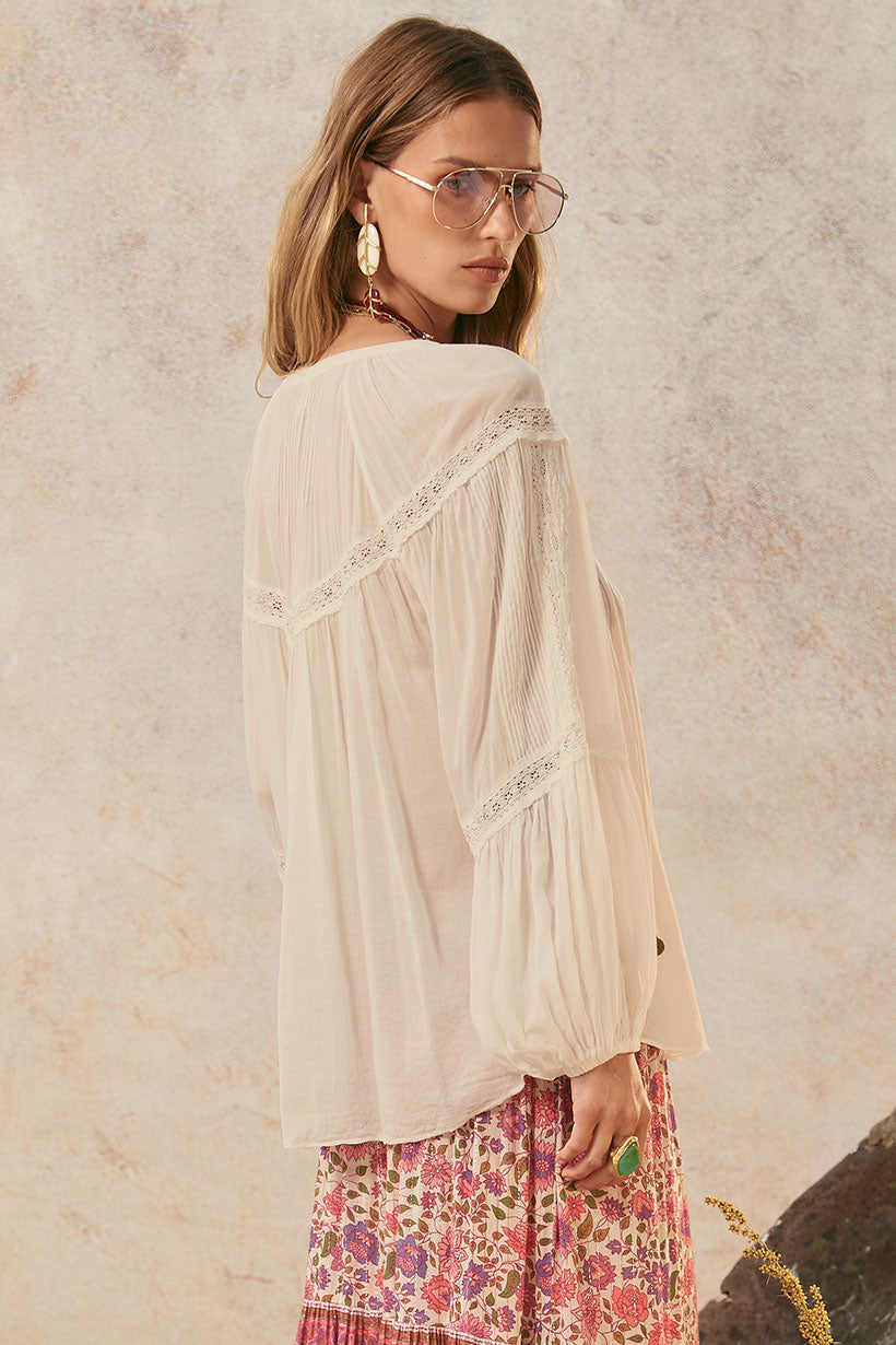 Teodora Blouse - White Smoke shirt SPELL