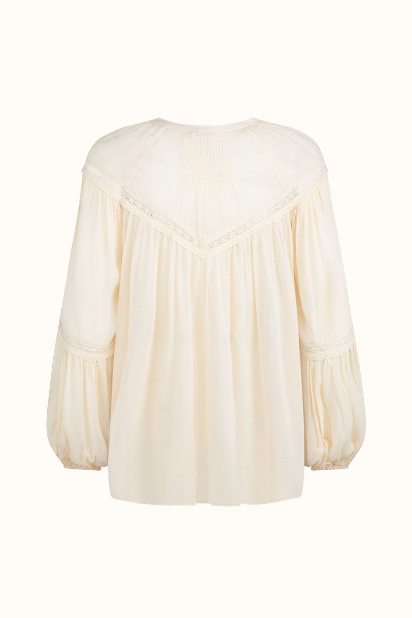 Teodora Blouse - White Smoke shirt SPELL