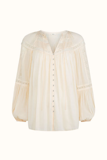 Teodora Blouse - White Smoke shirt SPELL