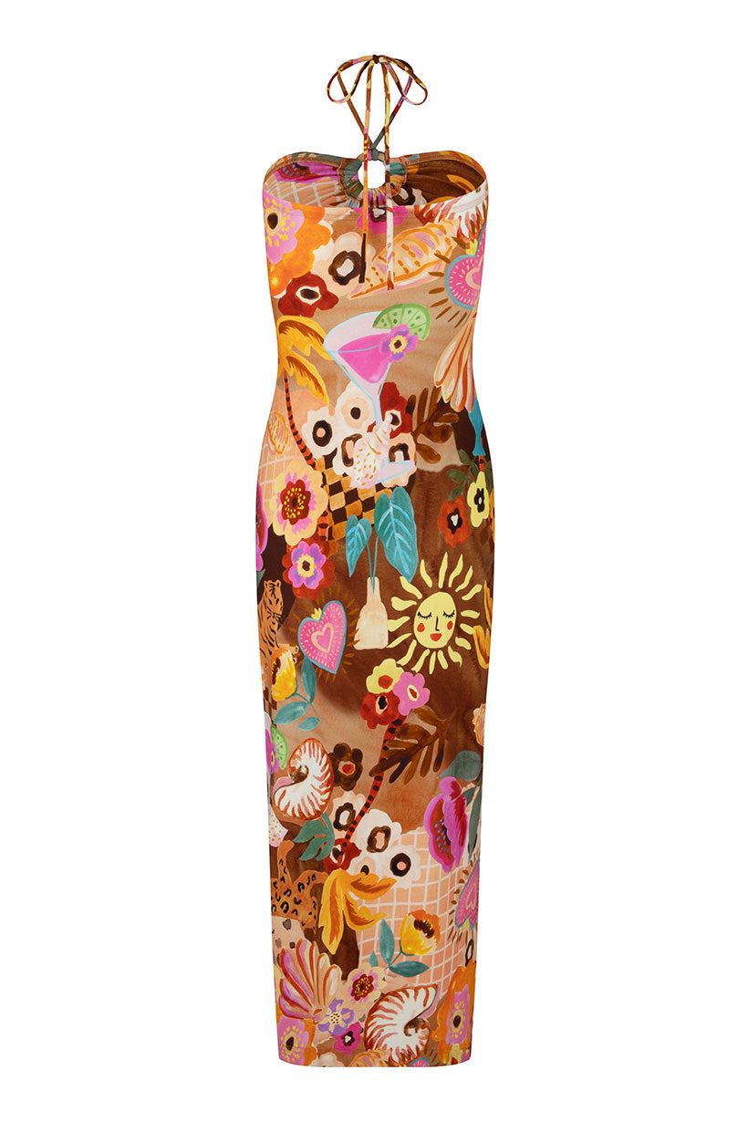 Birth of Venus Strapless Dress - Caramel SPELL