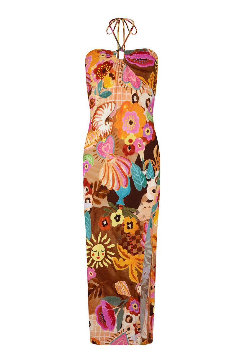 Birth of Venus Strapless Dress - Caramel SPELL