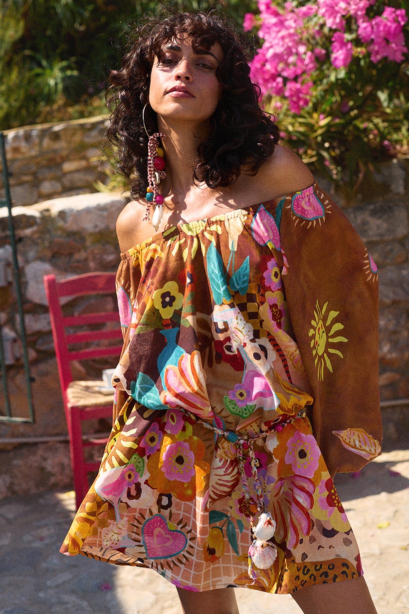 Birth of Venus Tunic Dress - Caramel Dresses SPELL