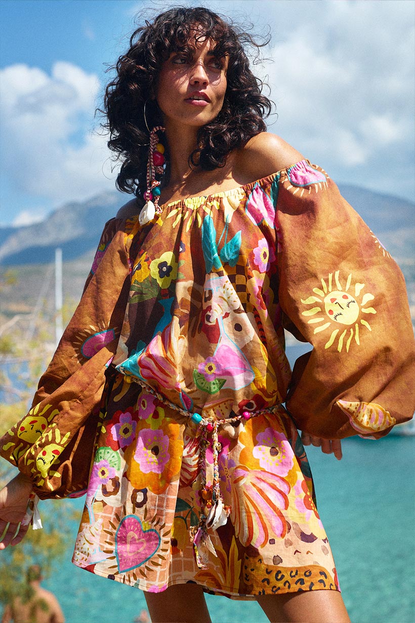 Birth of Venus Tunic Dress - Caramel Dresses SPELL