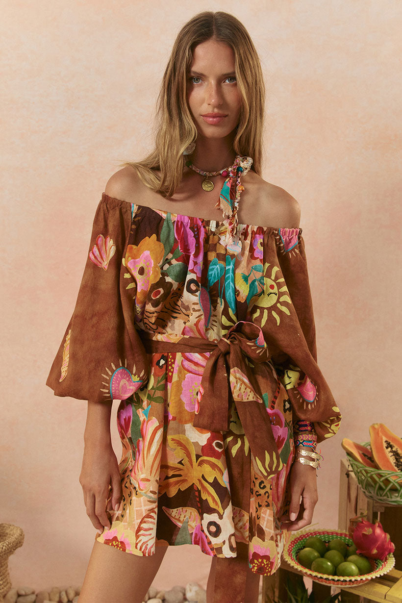 Birth of Venus Tunic Dress - Caramel Dresses SPELL