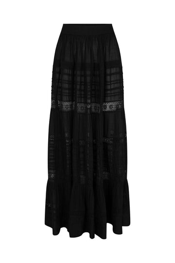 Teodora Maxi Skirt - Black Skirts SPELL   