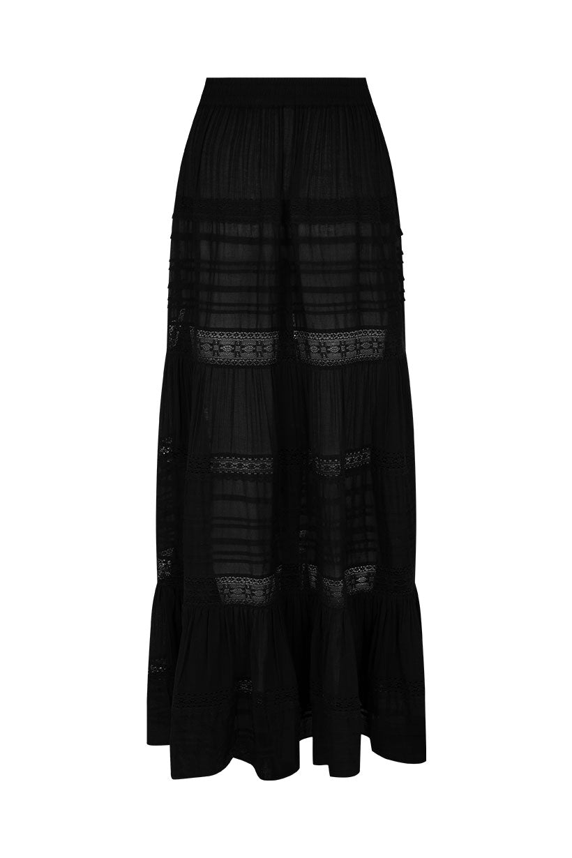 Teodora Maxi Skirt - Black Skirts SPELL   