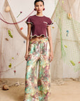 Alémais Bonetta Cropped Tee Burgundy Top Alémais
