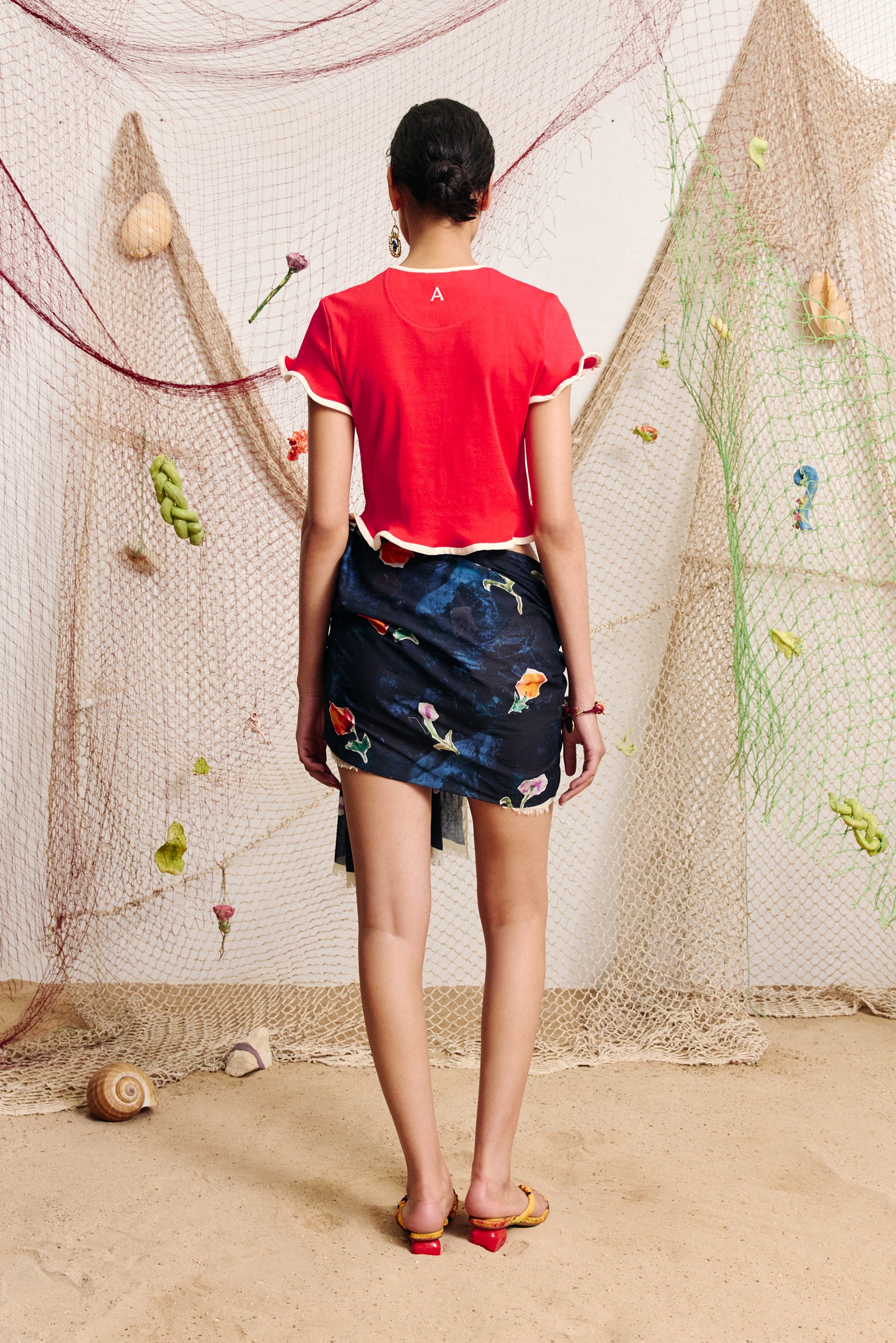 Alémais Bonetta Cropped Tee Red shirt Alémais