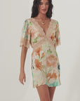 Painters Garden Mini Dress - Seafoam